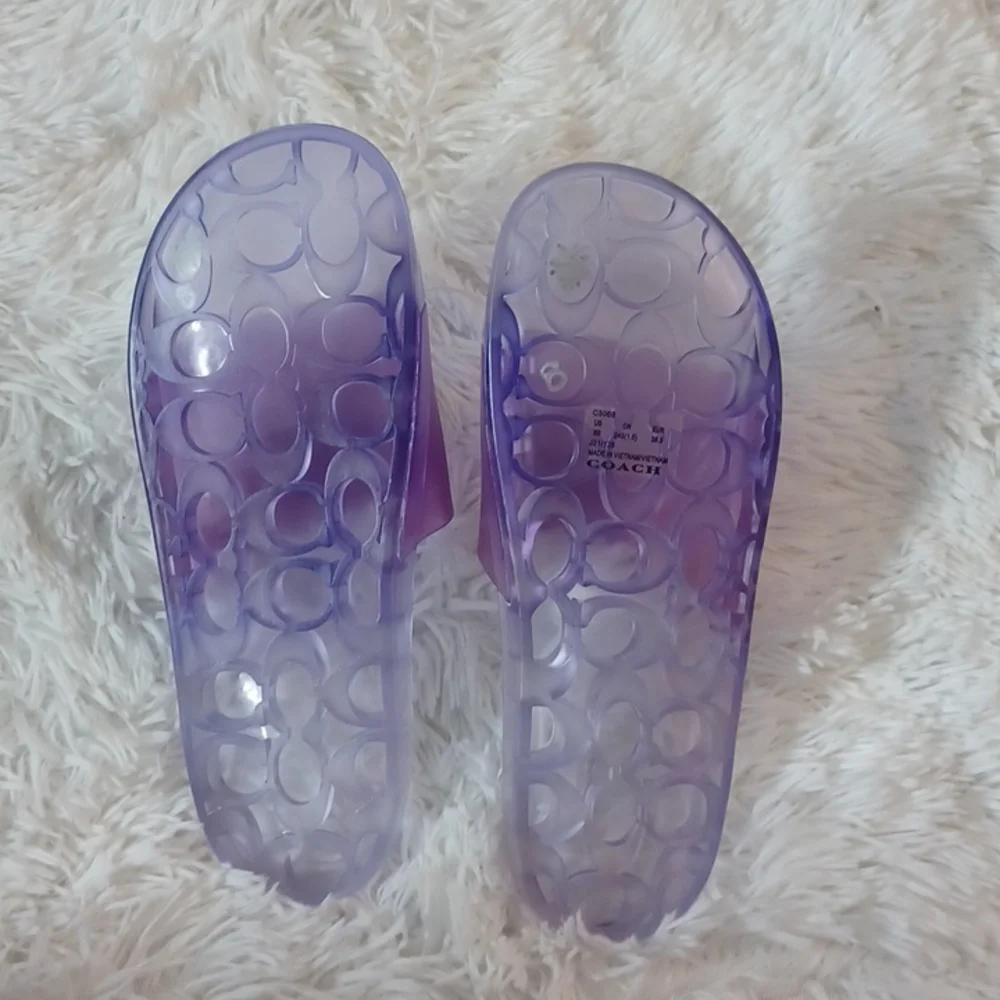 Coach Ulyssa Rubber Water Resistant Jelly Slide Sandals Purple Size 8 - Picture 8 of 9